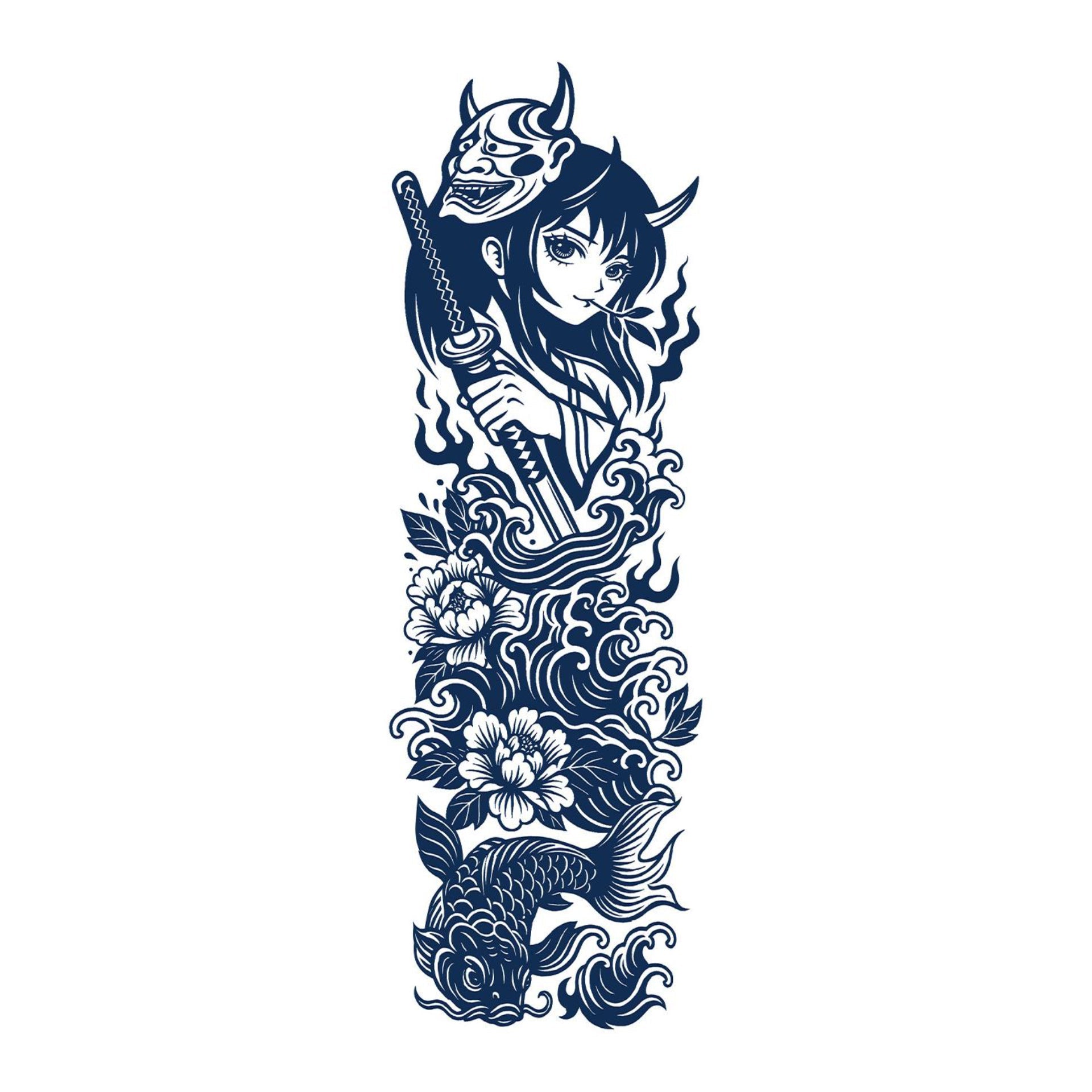 Oni Mask Geisha & Koi