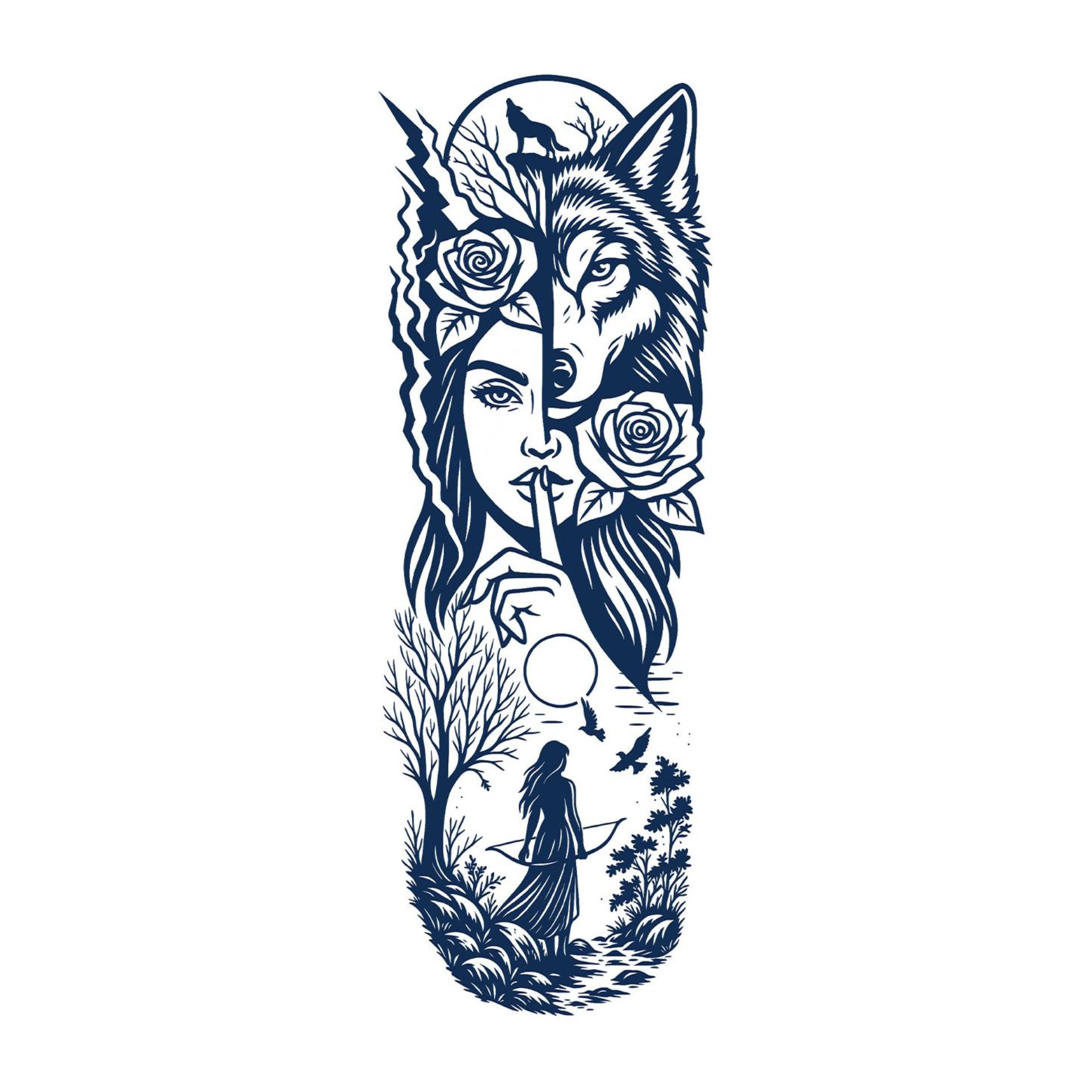 Wolf & Huntress Double Exposure