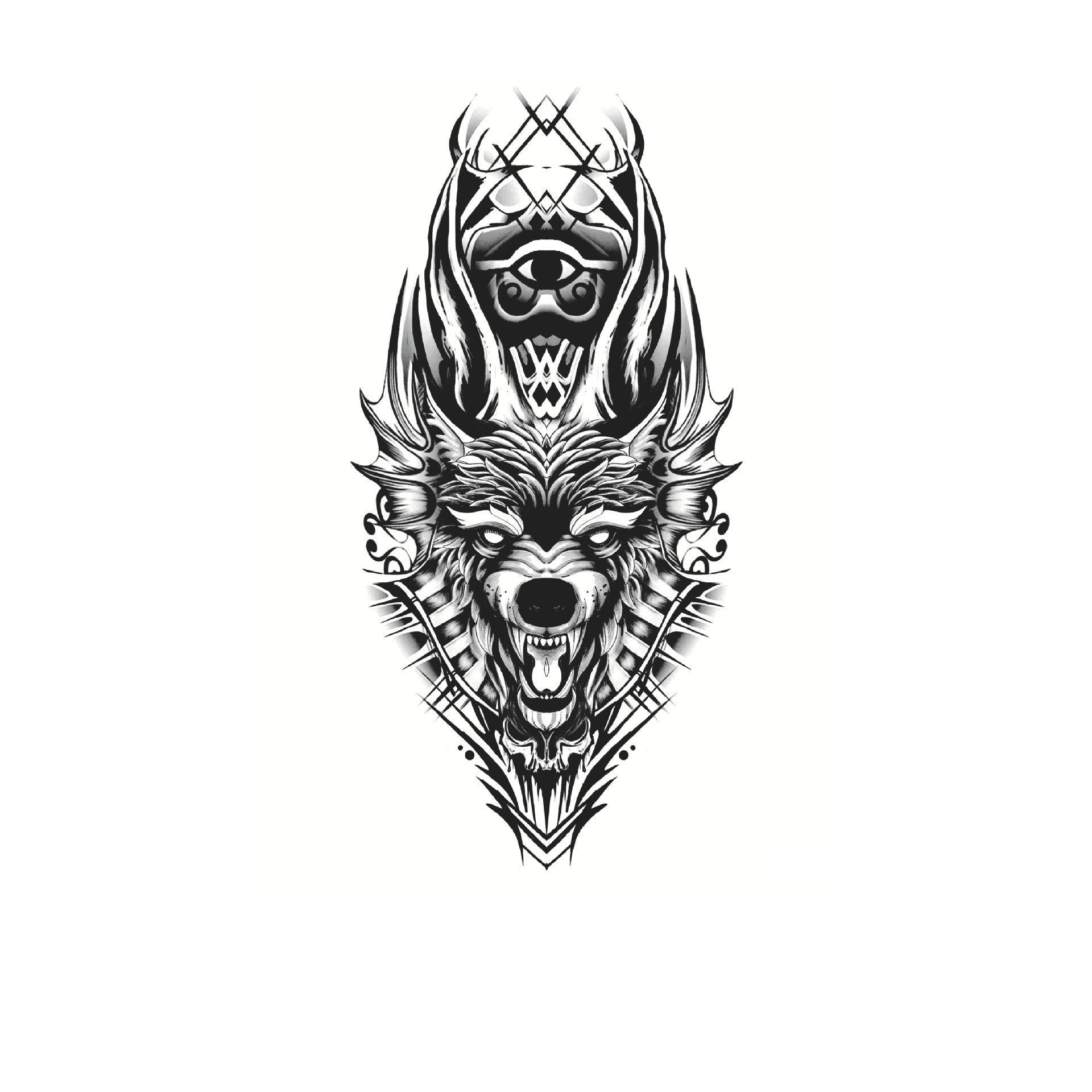 Wolf & Esoteric Symbol
