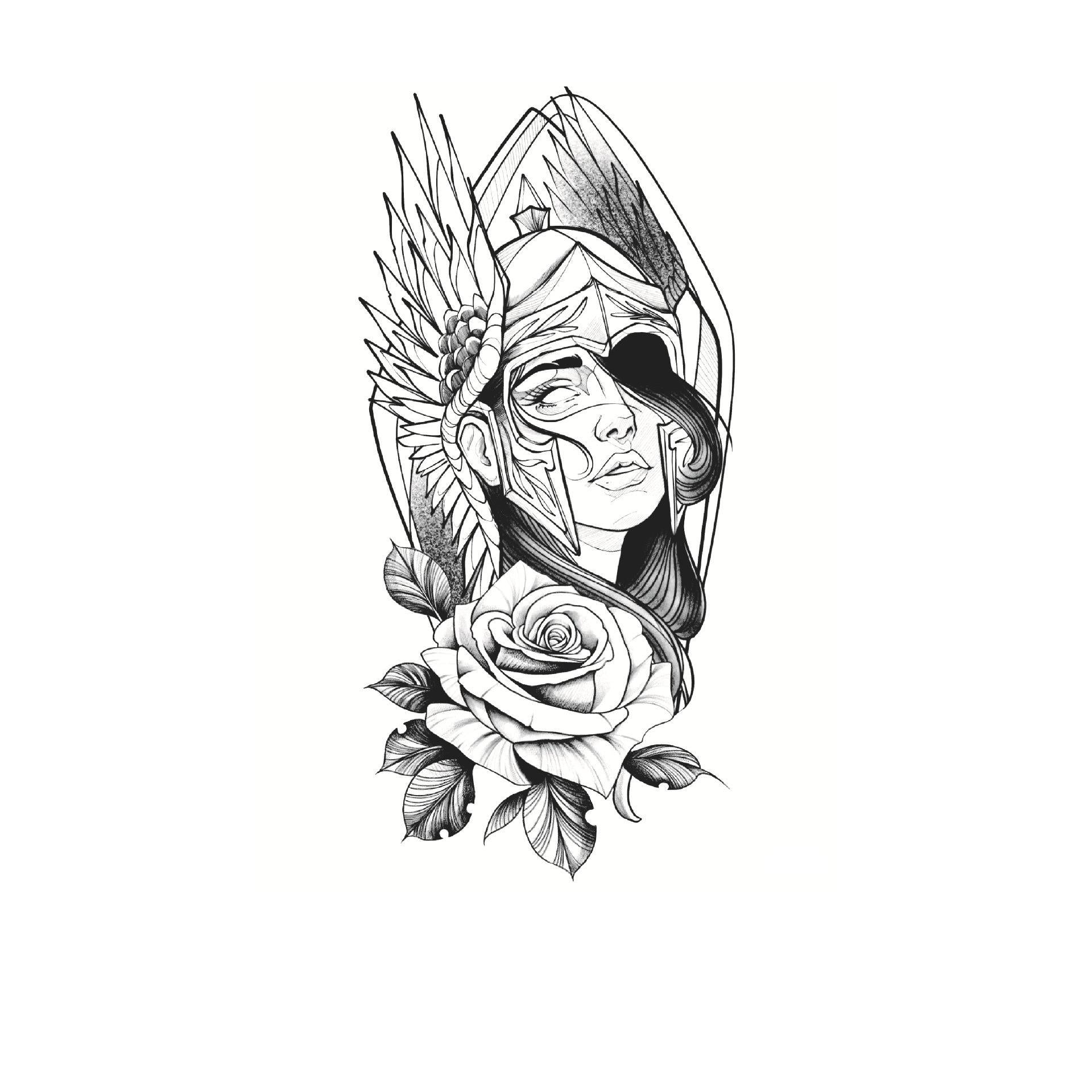 Warrior Rose Silhouette