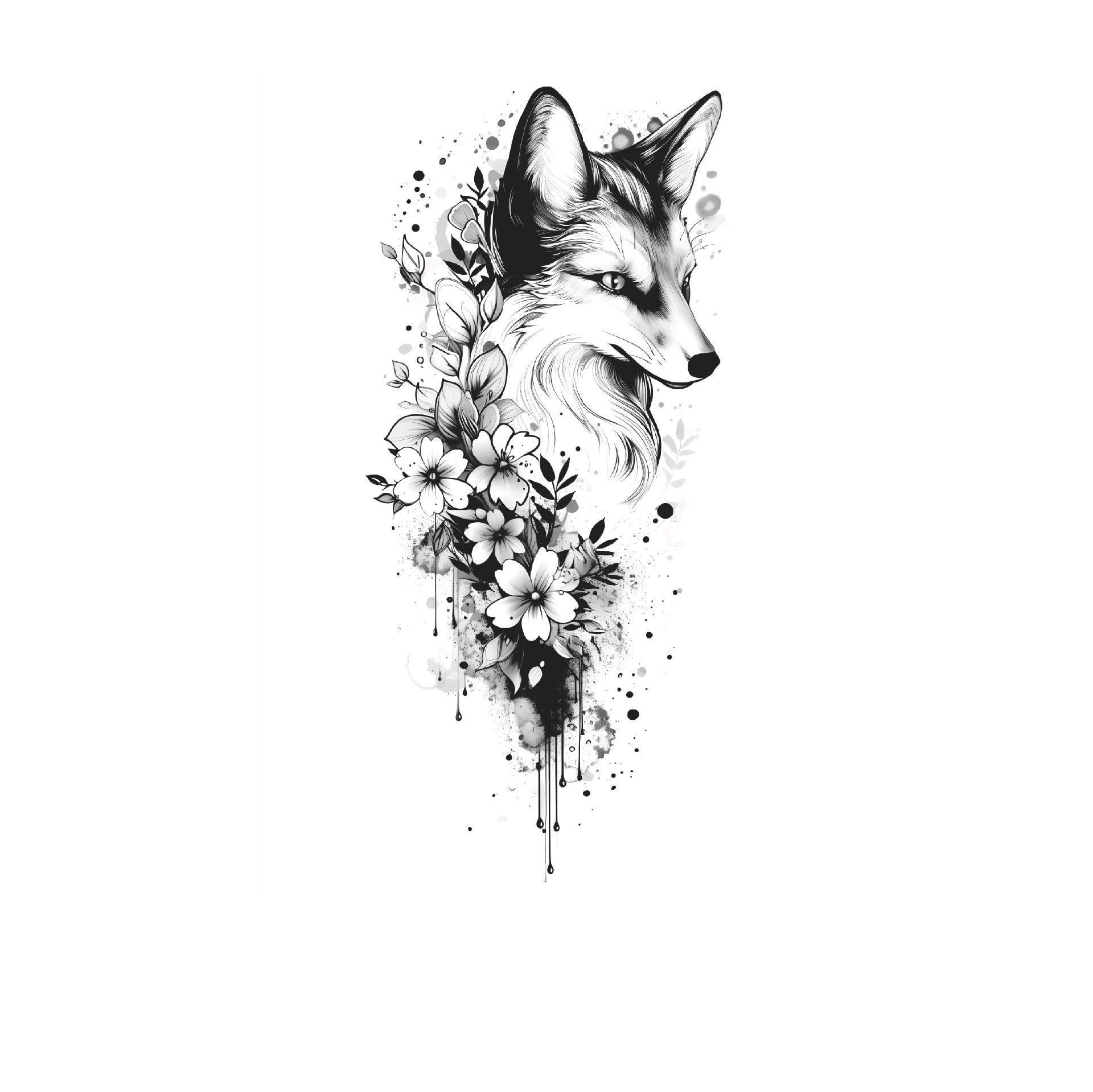 Fox & Floral Splatter