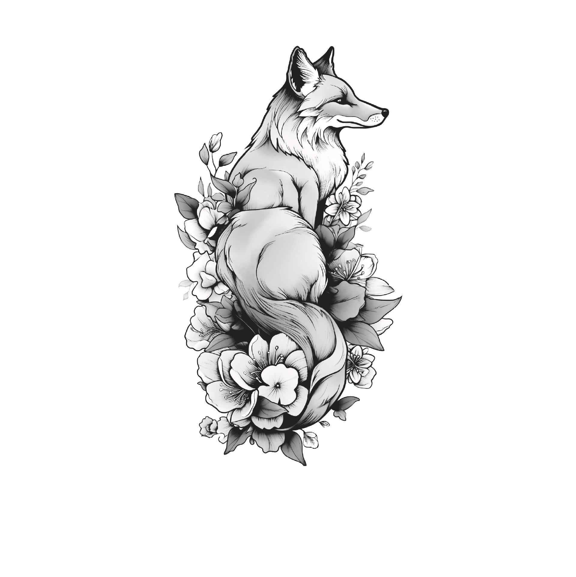 Curled Fox in Blossoms