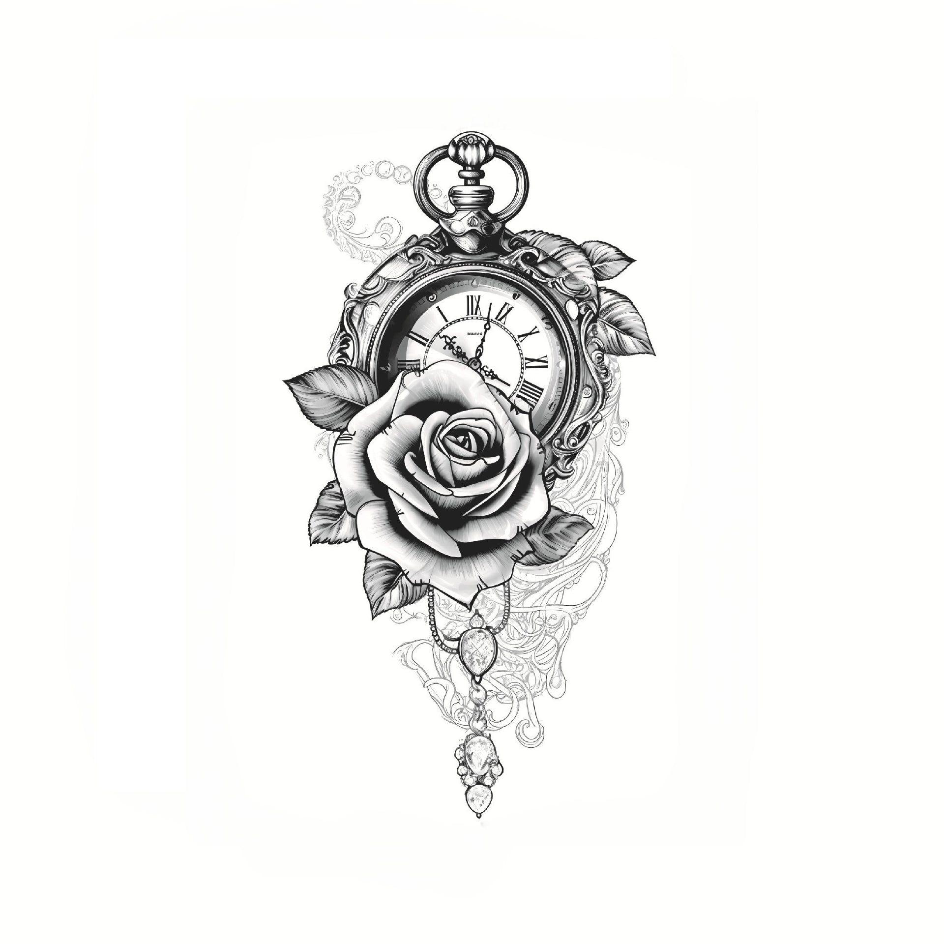 Pocket Watch & Rose