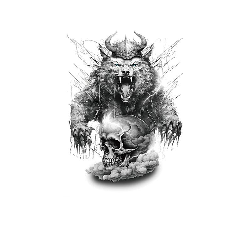 Horned Wolf & Skull