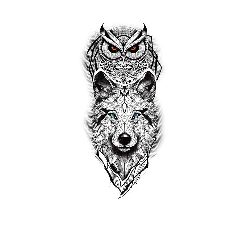 Owl & Geometric Wolf