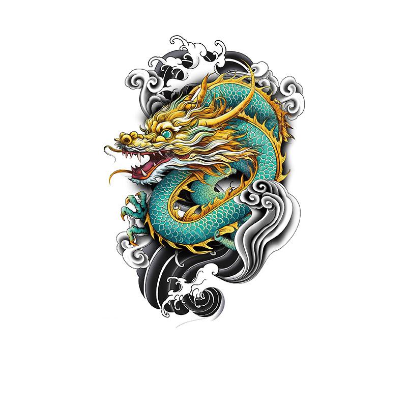 Turquoise Dragon & Waves