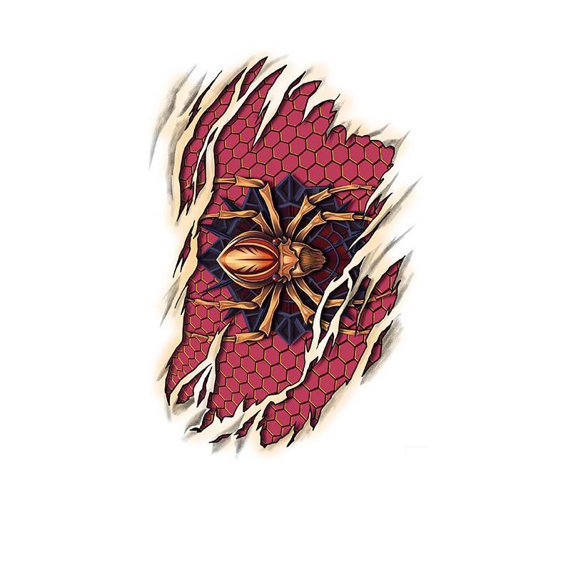 Spider in Shattered Red Hexagons