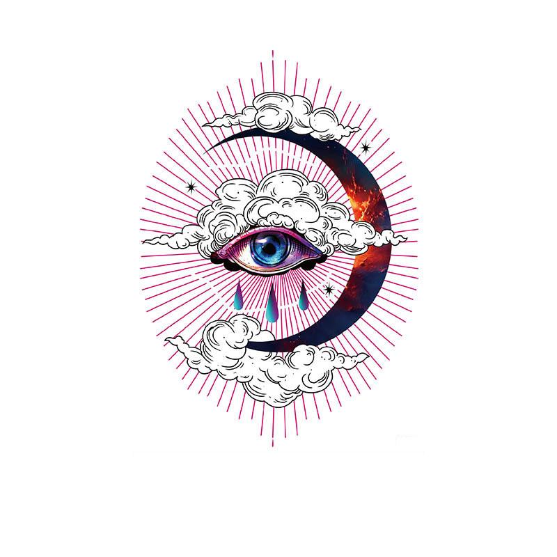 Moon, Eye & Clouds with Rays