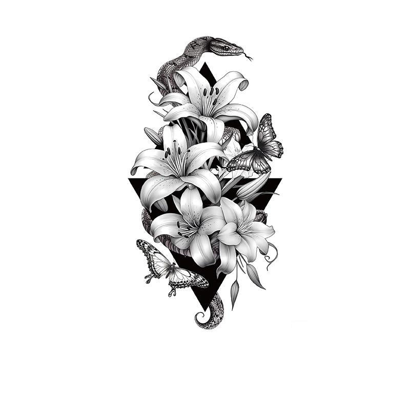 Snake, Lilies & Butterflies