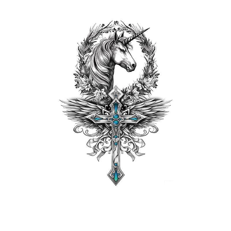 Unicorn & Winged Cross