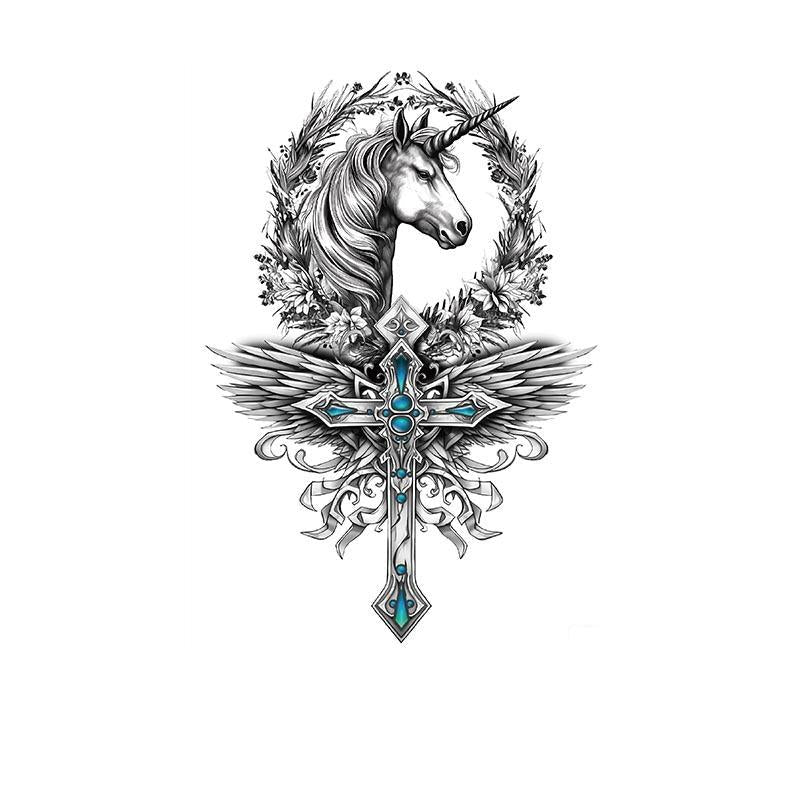 Unicorn & Winged Cross