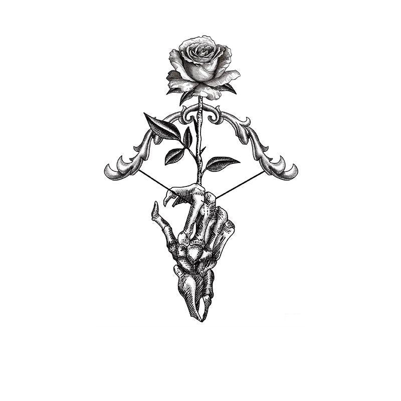 Skeletal Hand & Rose