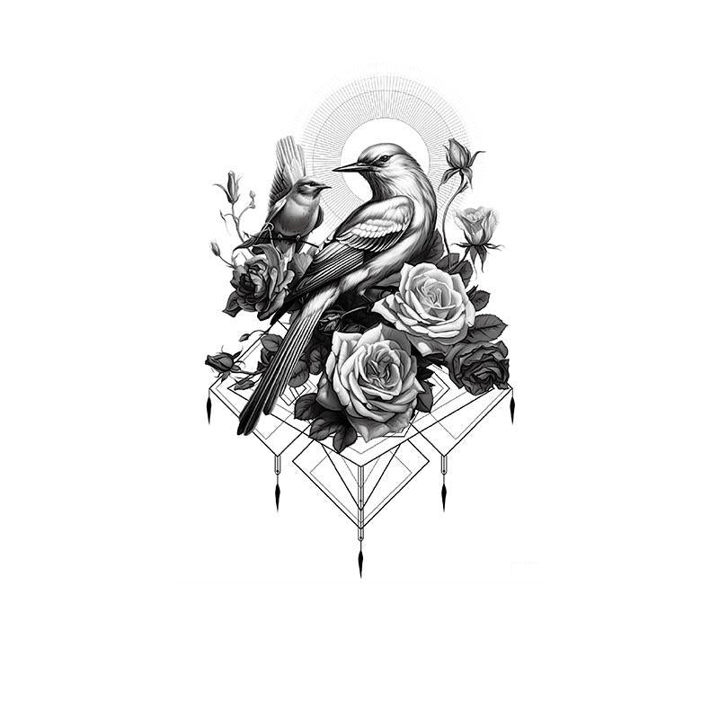 Birds & Roses in Diamond