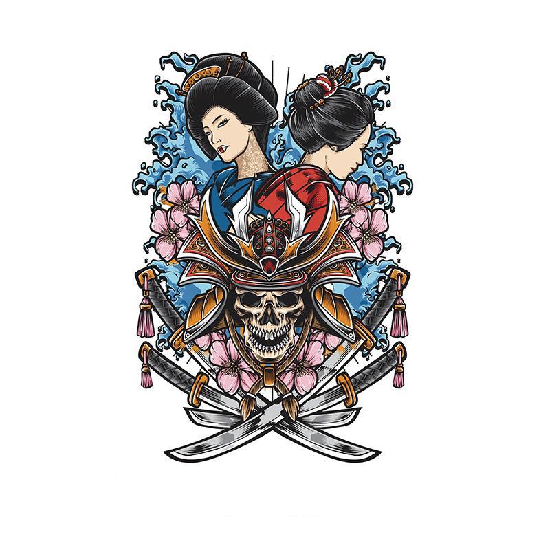 Geishas, Samurai Skull & Swords