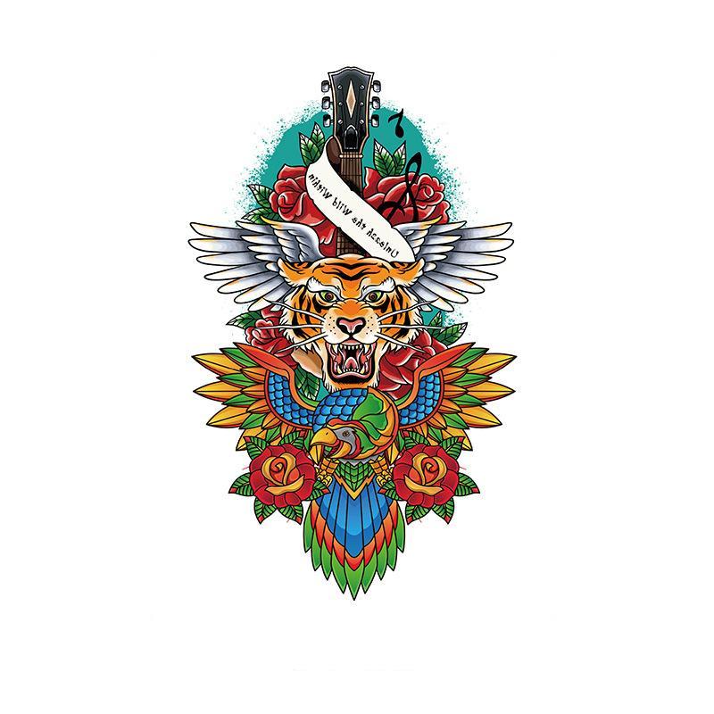 Winged Tiger, Parrot & Guitar