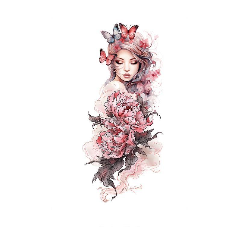 Lady with Butterflies & Peonies