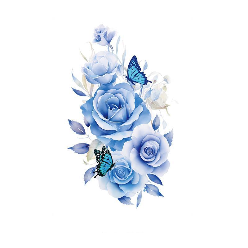 Blue Roses & Butterflies