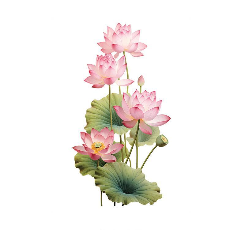 Pink Lotus with Leaves