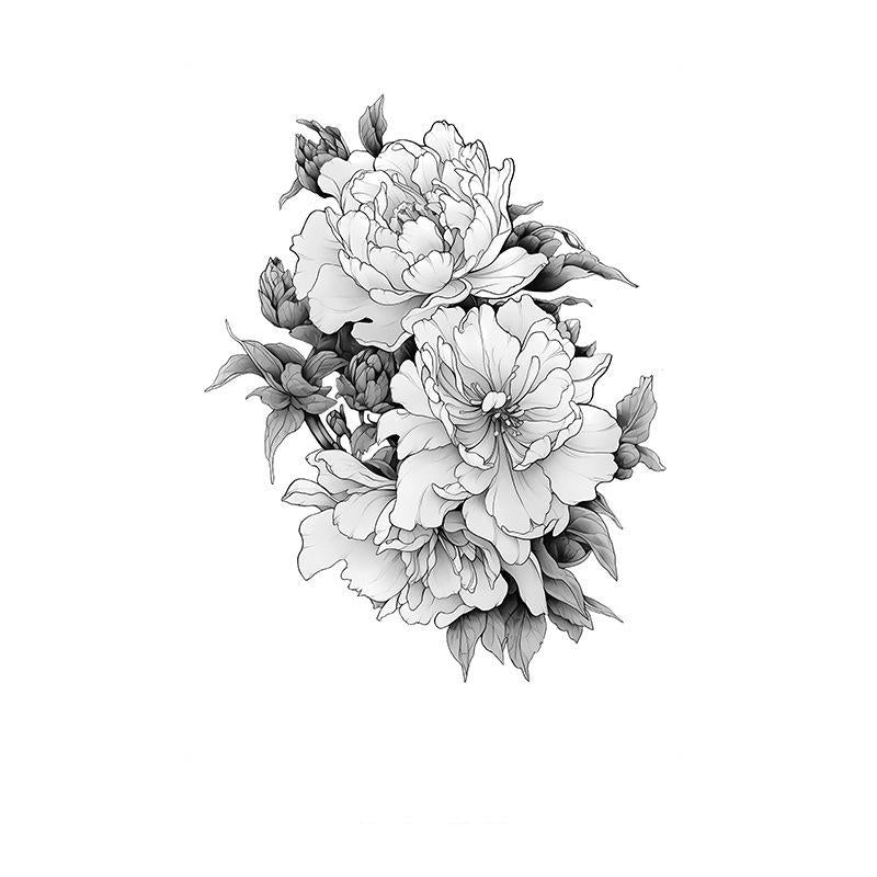 Monochrome Peony Cluster