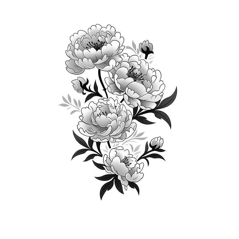 Stylized Peony Sprig