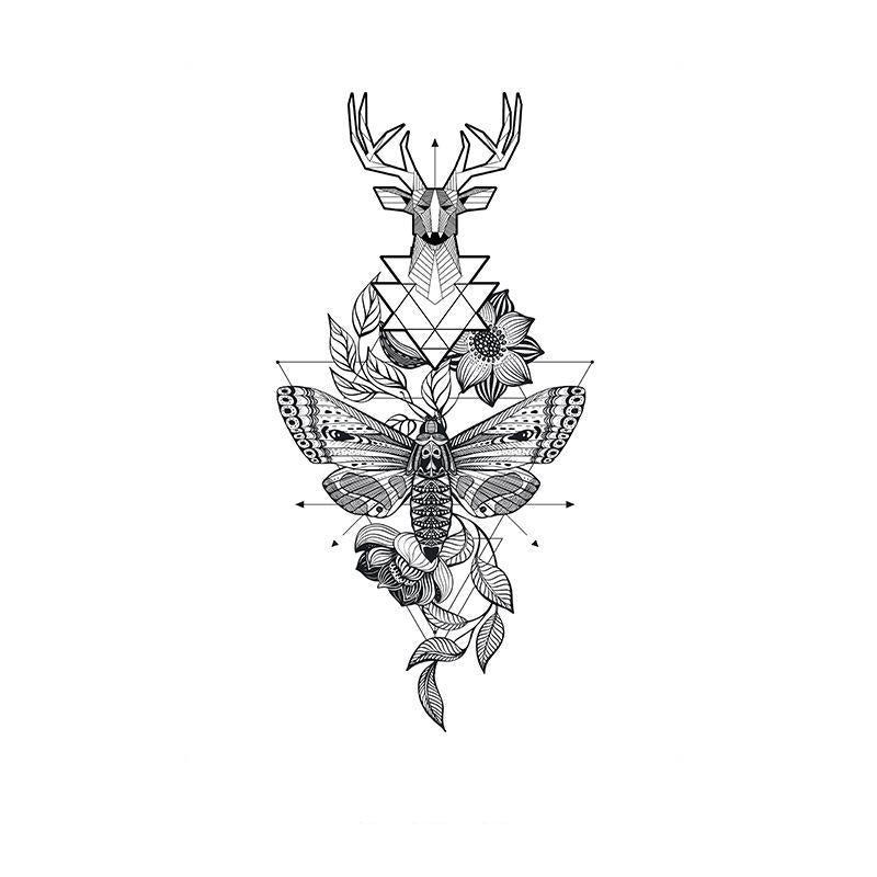 Deer, Moth & Floral Geometry