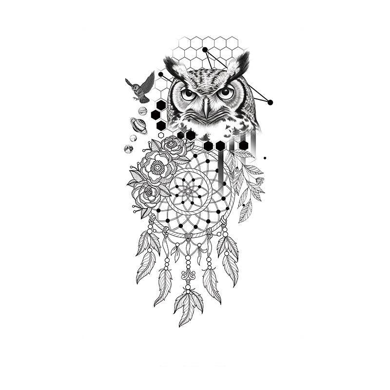 Owl with Dreamcatcher & Florals