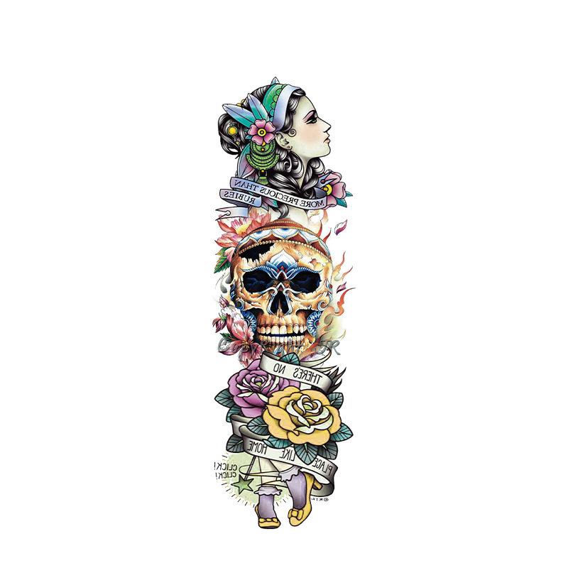 Sugar Skull with Florals & Banners