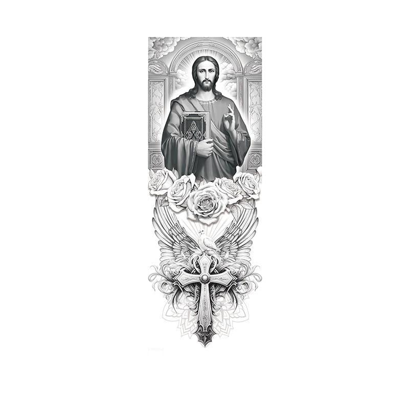 Jesus with Roses & Winged Cross