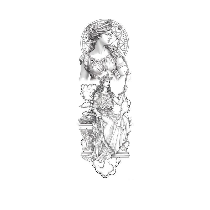 Greek Goddess on Cloud Throne