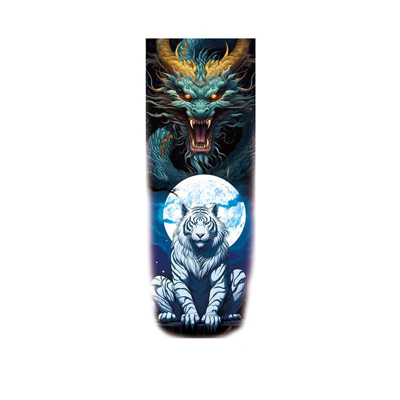 Dragon & White Tiger Under Full Moon