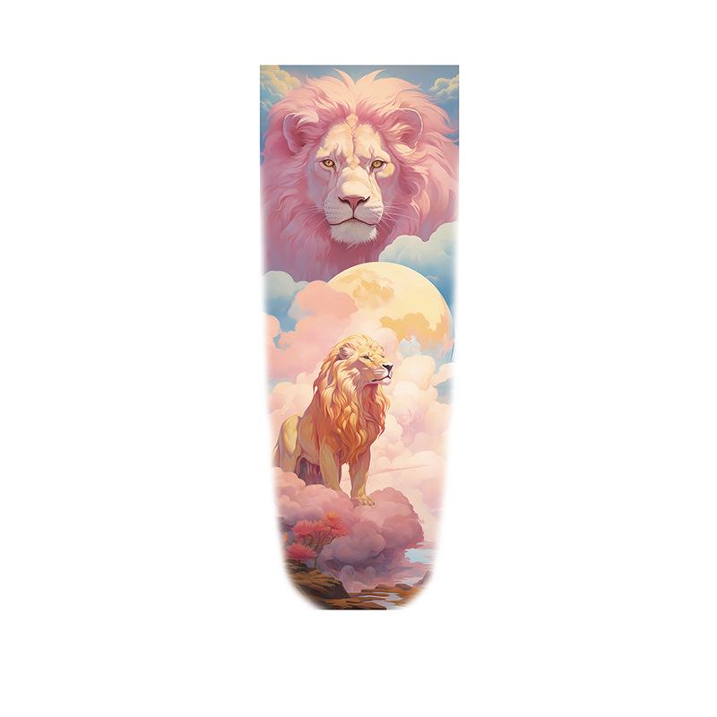 Pink & Golden Lions Under Moon