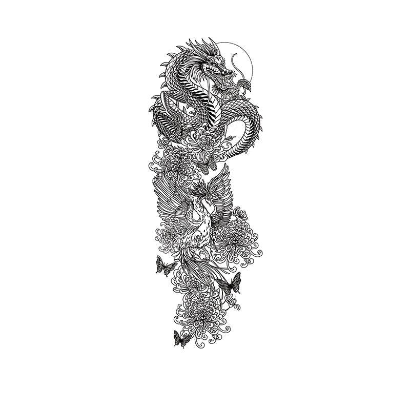 Dragon, Phoenix & Chrysanthemums