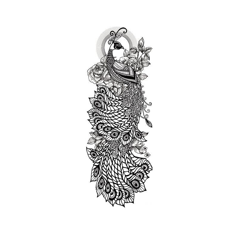 Ornate Peacock with Roses