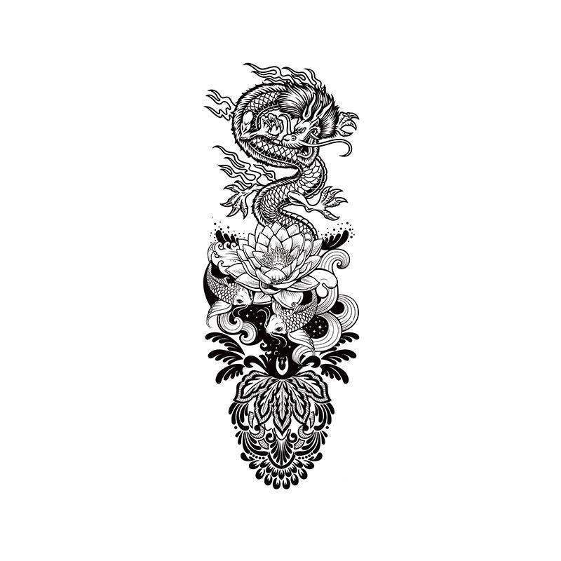 Dragon, Koi & Lotus