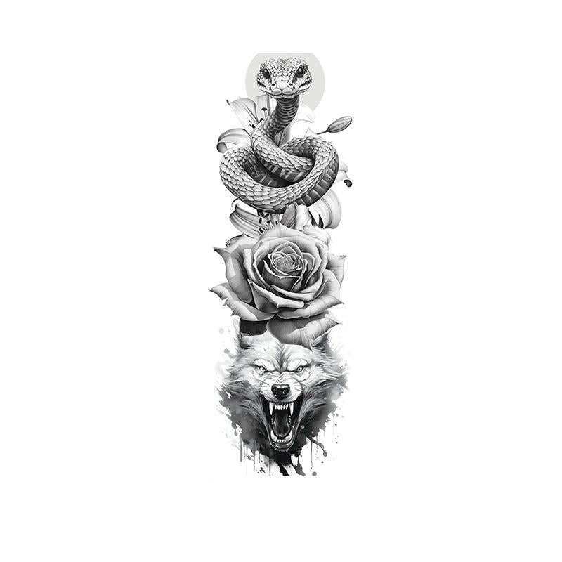 Snake, Rose & Roaring Wolf