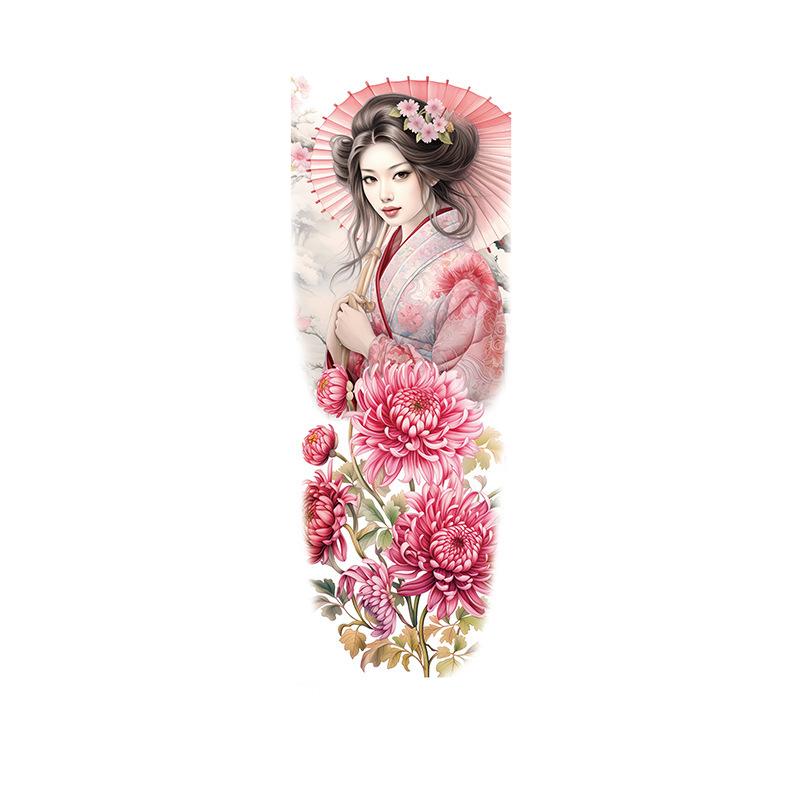 Parasol Geisha with Chrysanthemums