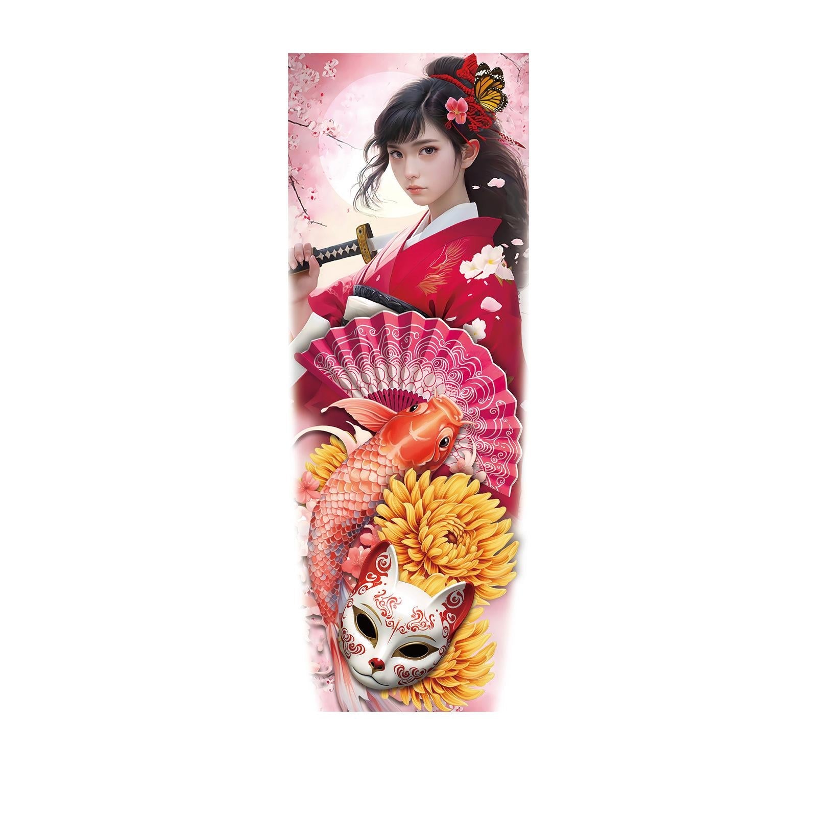 Red Geisha, Koi & Kitsune Mask